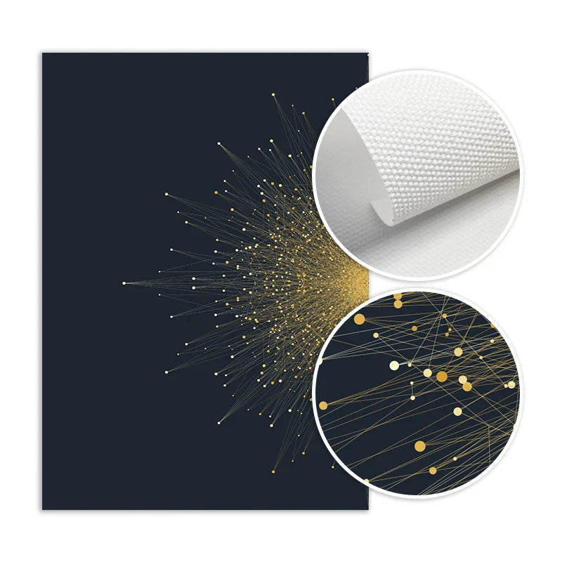 Kontrastierende Farbe Abstrakte Partikel Geometrie Wandkunst Fine Art Leinwanddrucke Bilder Für Wohnzimmer Schlafzimmer Bürodekor | Brehn