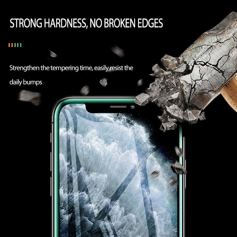 VIvolux | Full Cover Luminous Tempered Glass iPhone Bildschirmfolie