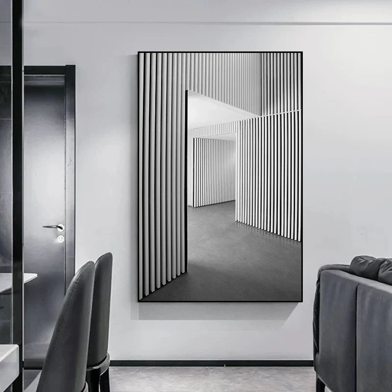 Minimalistische abstrakte architektonische Wandkunst feine Kunstleinwand Drucke Poster Bilder für moderne Apartment Wohnzimmer Büro Dekor | Brehn