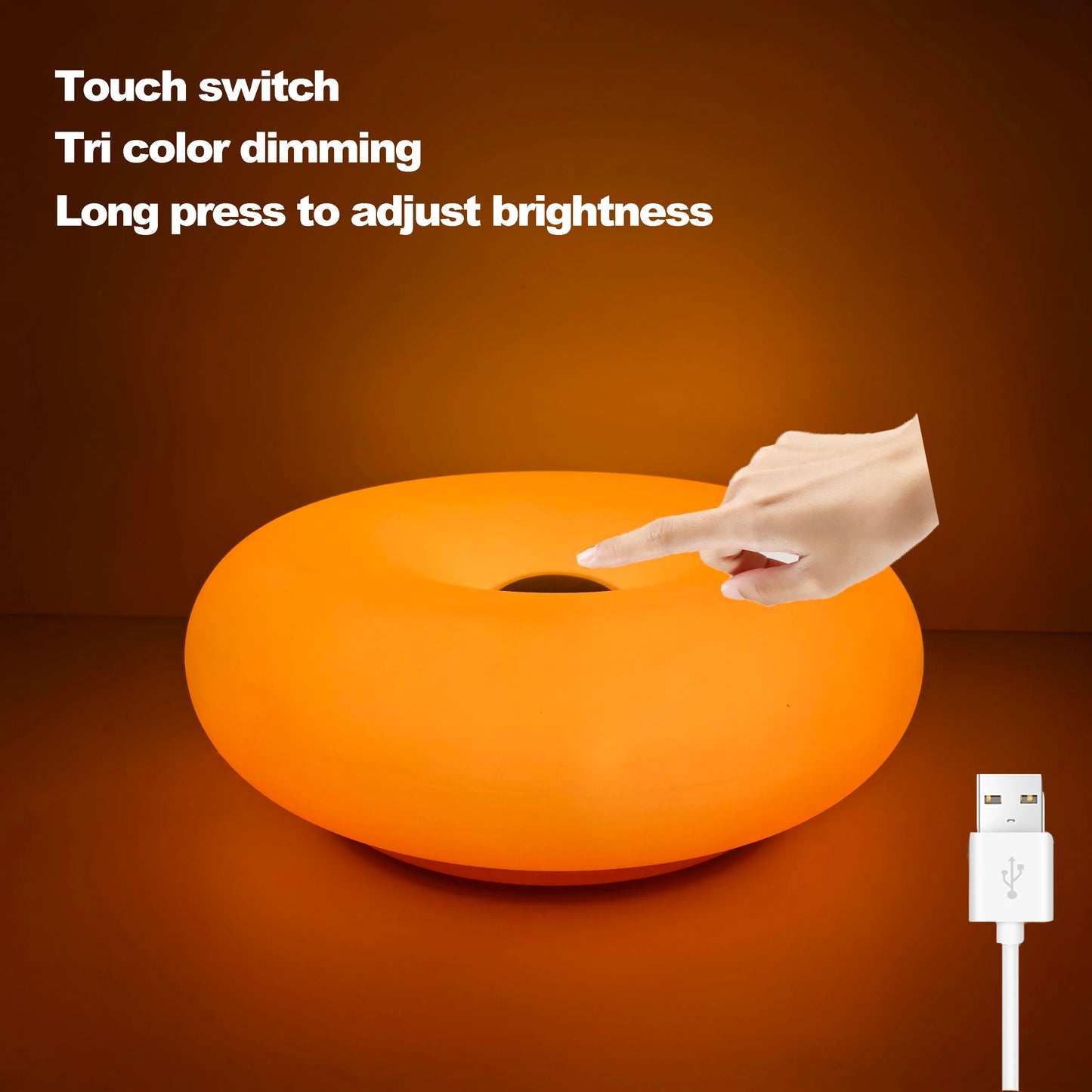 Brehn | Tischlampe Luminoro Bauhaus | USB & Touch | RGB 16 Farben mit Fernbedienung | Ambientelicht für Wohn- & Schlafzimmer