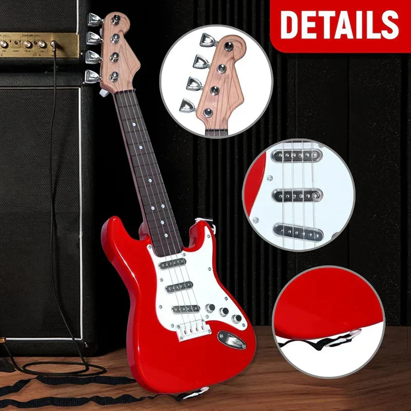 4-saitige E-Gitarre für Kinder | Tragbares Musikinstrument aus ABS-Kunststoff mit pädagogischem Wert