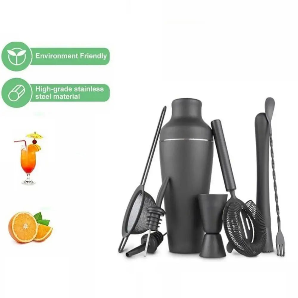 8-teiliger Premium-Matte Schwarz Cocktailshaker Set – Home Bar Essential