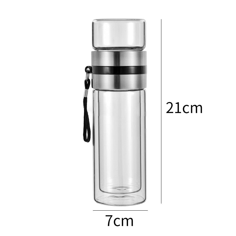 Brehn | 2in1 doppelwandige Thermo Smarte Teeglasflasche