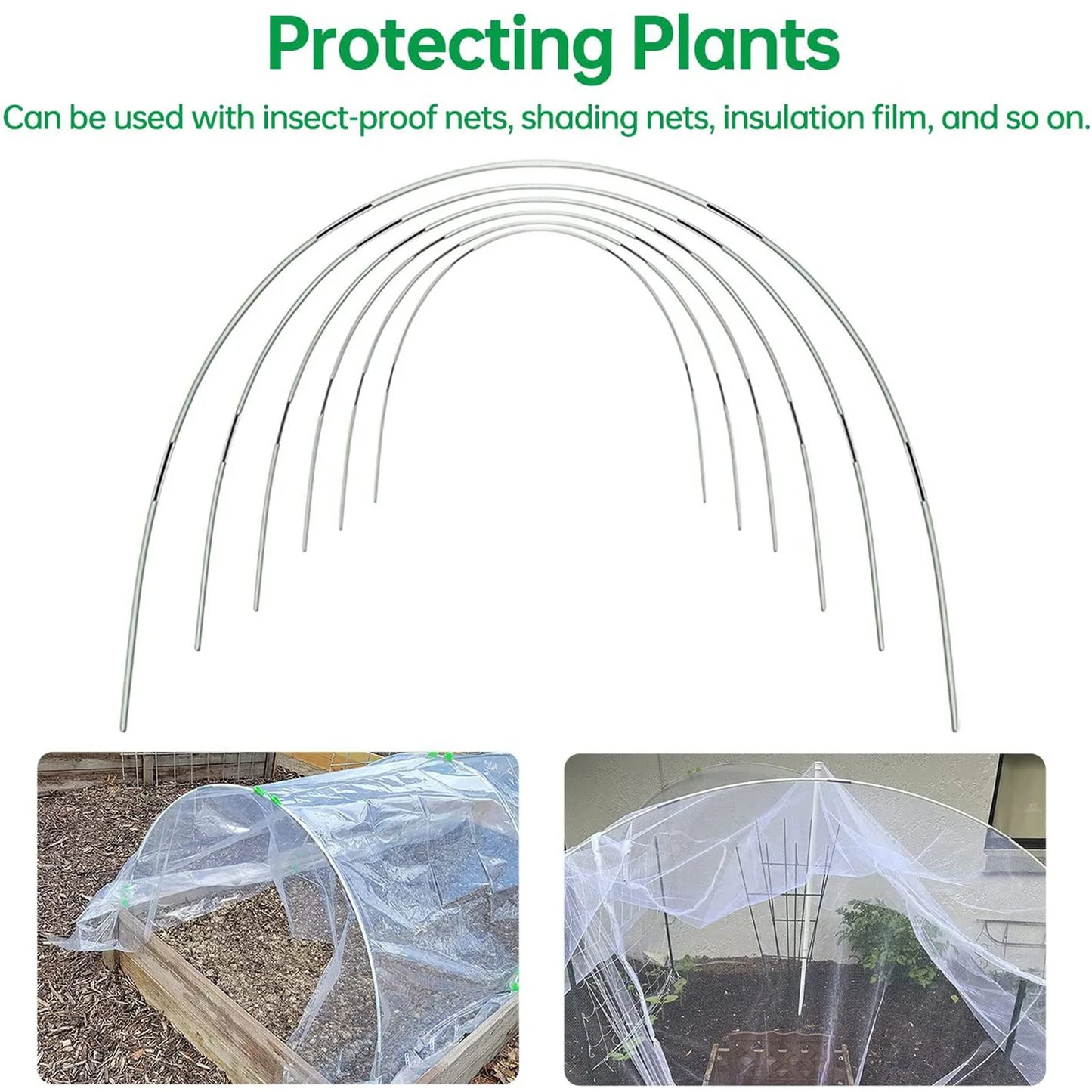 Brehn | Plantura FlexGrow Gartenbügel-Set aus Fiberglas | DIY Pflanztunnel für Hochbeete & Frühbeet | Rostfrei & Wiederverwendbar | Inkl. Steckverbinder