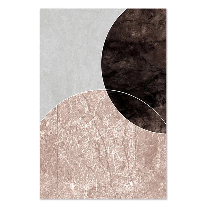 Skandinavische abstrakte graue rosa Granit Wandkunst Fine Art Leinwanddrucke Bilder für moderne Wohnung Wohnzimmer Schlafzimmer Kunstdekoration | Brehn