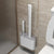 Brehn | Toilettenbürste HygieBrush DuoClean | 2-in-1 Silikon-WC-Bürstenset mit Wandhalterung | Antibakteriell & platzsparend