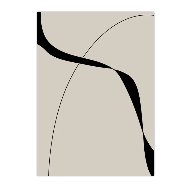 Moderne abstrakte schwarze Form & Linie minimalistische Wandkunst Fine Art Leinwanddrucke Bilder für moderne Wohnungen Wohnzimmer Schlafzimmer Kunst Dekor | Brehn