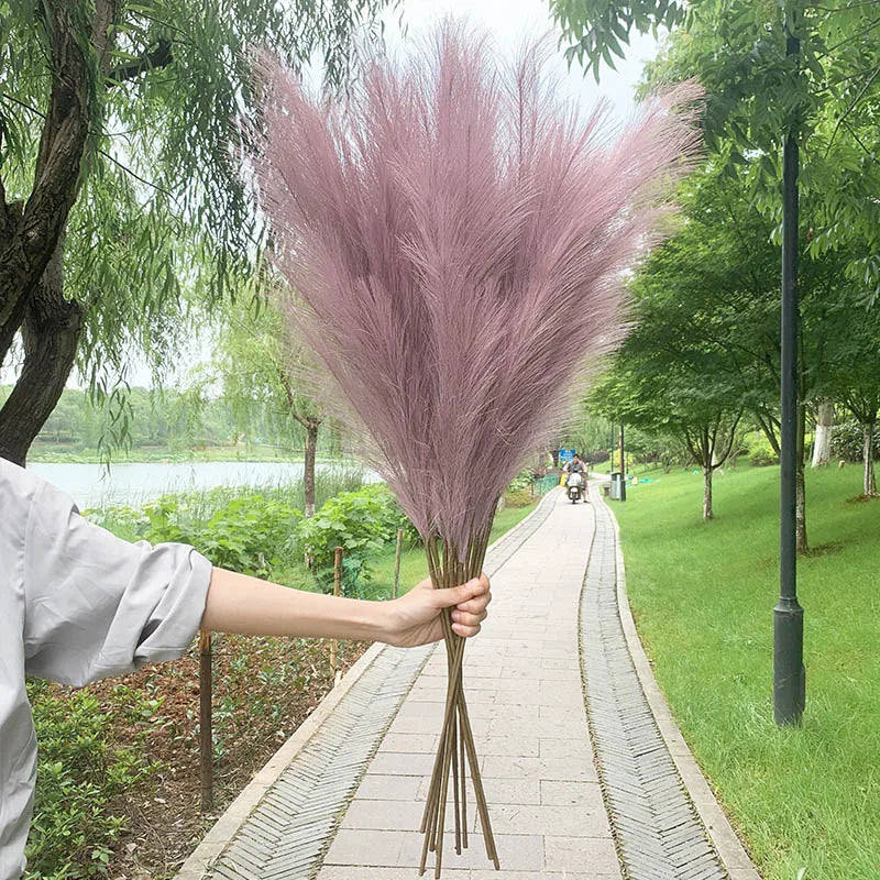 5 Stück 100 cm künstlicher Pampasgras-Trockenblumenstrauß, Dekoration für Hochzeiten, Partys, Zuhause, Zimmer, DIY-Kunstpflanzen-Dekorationszubehör