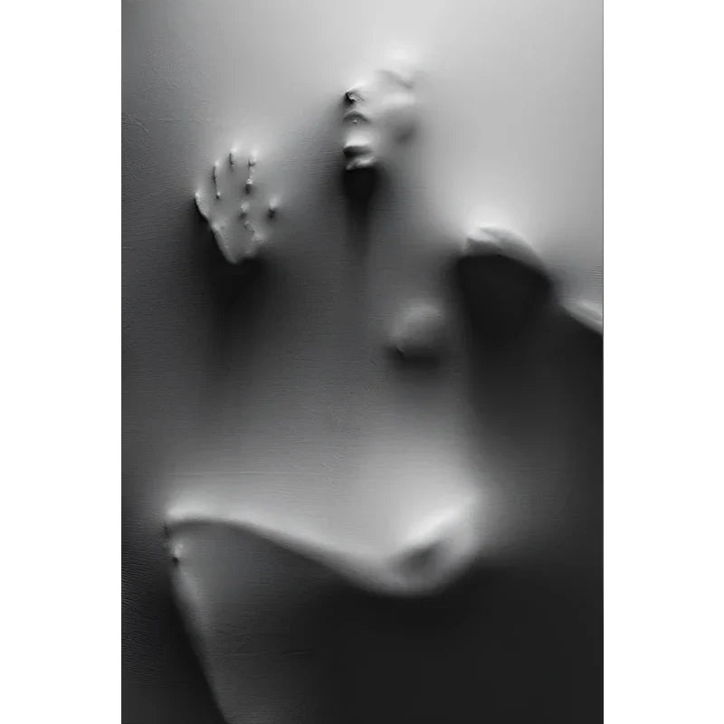 Moderne Kunst Abstrakte Gespenstische Figuren In Der Wand Leinwanddrucke Schwarz Weiß Wandkunst Poster Bilder Für Wohnzimmer Schlafzimmer Kunst Dekor | Brehn