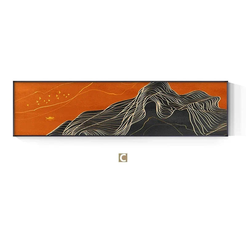 Glückverheißende abstrakte leichte Luxus farbenfrohe Breitformat Wandkunst Fein Kunst Leinwand Drucke Bilder für über dem Sofa Kunst für über dem Bett