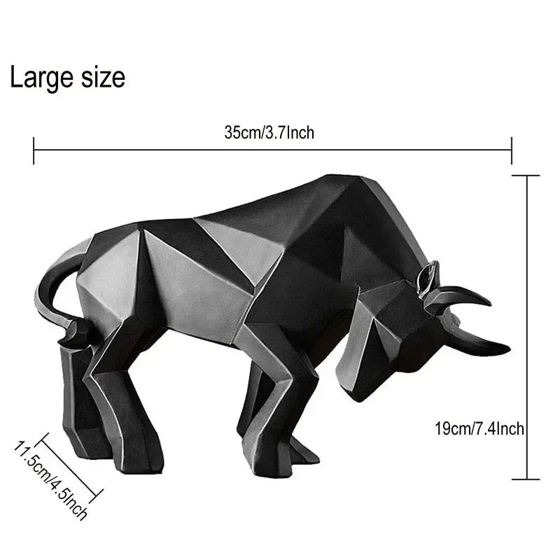 Brehn | ToroArte Stier Skulptur | Nordisches Design | Harzfigur Modern | 35 cm / 26 cm