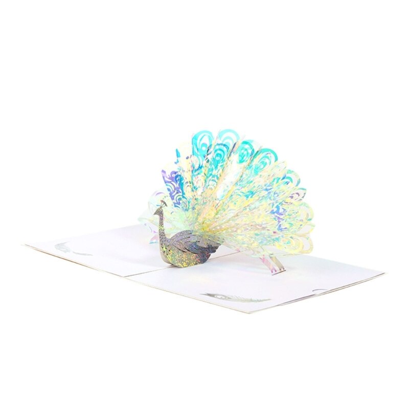Brehn | 3D Schimmernder Pfau Dekorative Karte