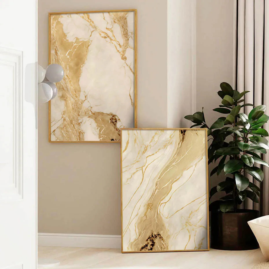 Moderne abstrakte schwarze beige goldene flüssige Marmorprint-Wandkunst Fine Art Leinwanddrucke Bilder für Wohnzimmer Schlafzimmer Kunst Dekor | Brehn