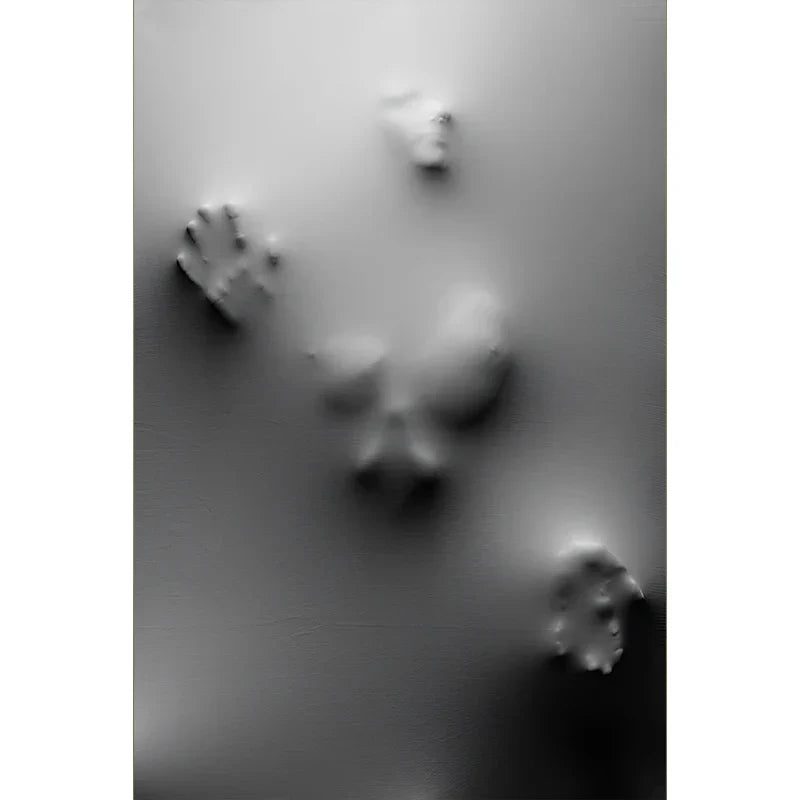 Moderne Kunst Abstrakte Gespenstische Figuren In Der Wand Leinwanddrucke Schwarz Weiß Wandkunst Poster Bilder Für Wohnzimmer Schlafzimmer Kunst Dekor | Brehn