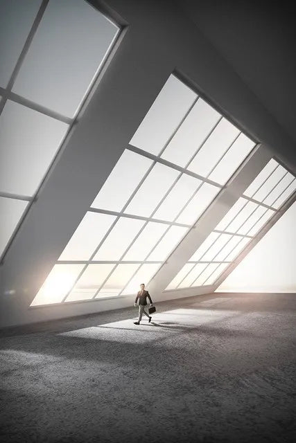 Moderne geometrische architektonische Landschaften Wandkunst Fine Art Leinwanddrucke Bilder für Studio, Home Office, Eingangsbereich Inspirierende Kunstdeko | Brehn