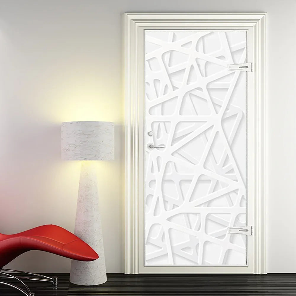 Moderne abstrakte Perlen geometrische Türaufkleber Mural abnehmbar PVC Vinyl Peel N Stick Wandkunst Mural Dekor für Innentüren Kreative DIY Wohnkultur | Brehn