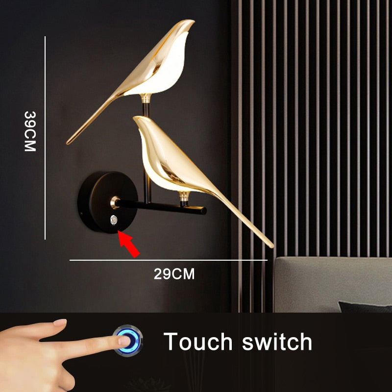 Brehn | Moderne nordische Wandvogel Lampe