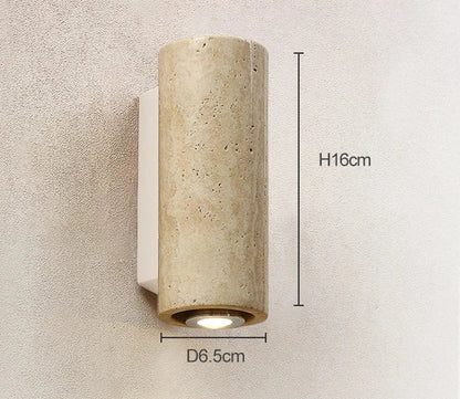 Brehn | Moderne natürliche LED-Wandlampe aus Travertin