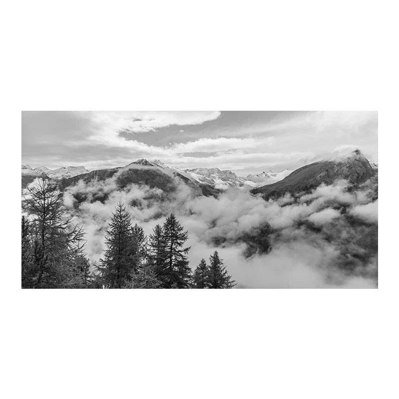 Nordlandschaften Wald Berg Wildnis Wandkunst Fine Art Leinwanddrucke Schwarz Weiß Poster Für Wohnzimmer Moderne Büros Dekor | Brehn