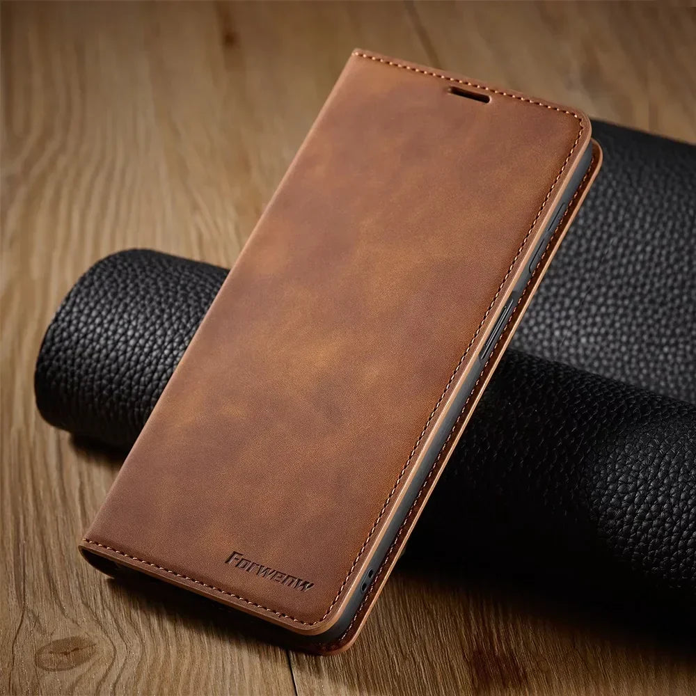 Brehn Samsung Hülle: Magnetische Leder Tasche für stilvollen Schutz
