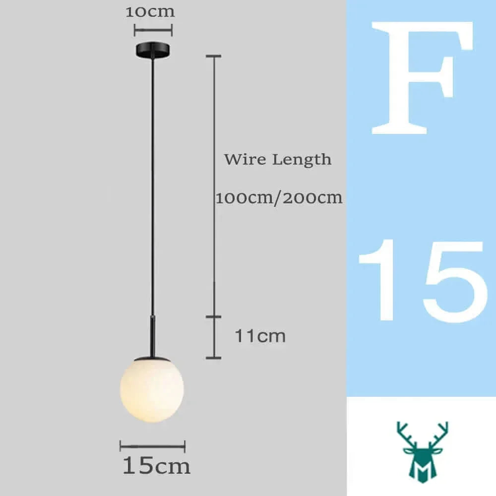 Brehn | Mid-Century Modern Glas Ball Pendelleuchte