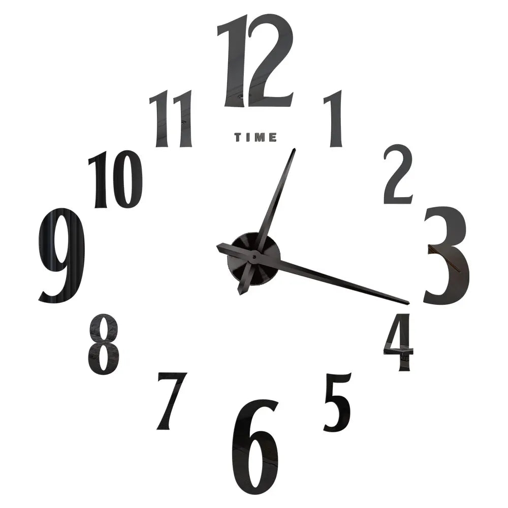 Große Wanduhr DIY 3D Selbstkleber Spiegel Acryl Wanduhr für Küche Esszimmer Wohnzimmer Kreative Wohnkultur | Brehn