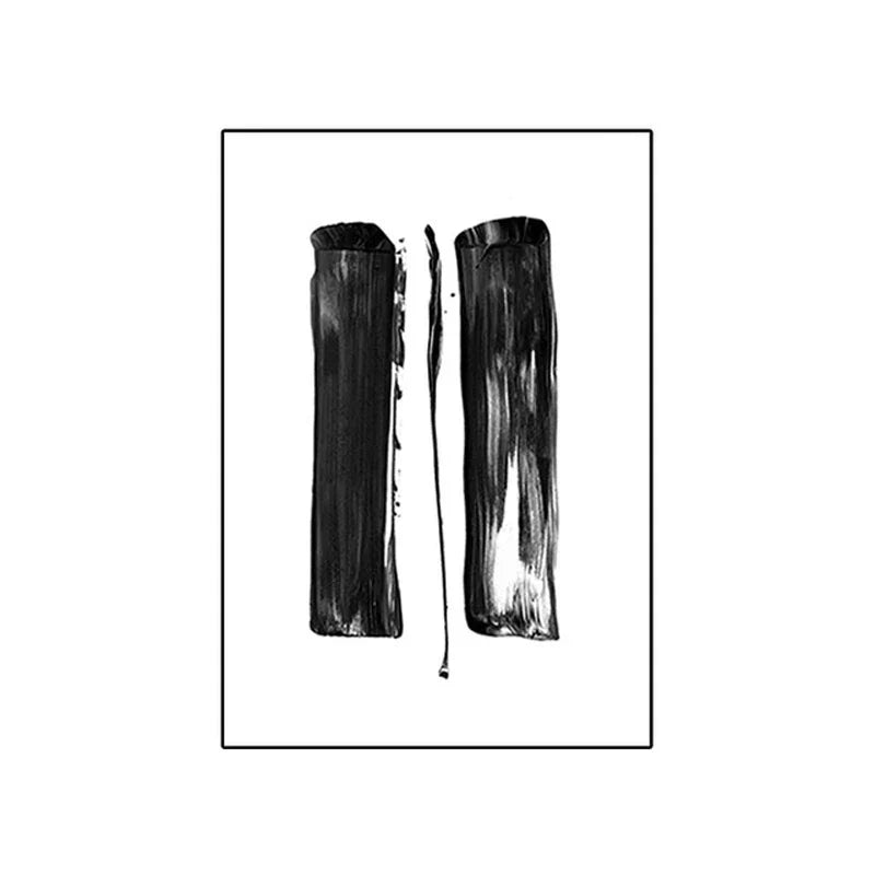 Schwarz Weiß Wandkunst Minimalistisch Abstract Tinte Pinsel Striche Fine Art Leinwanddrucke Poster Bilder Für Wohnzimmer Home Office Kunst Dekor | Brehn