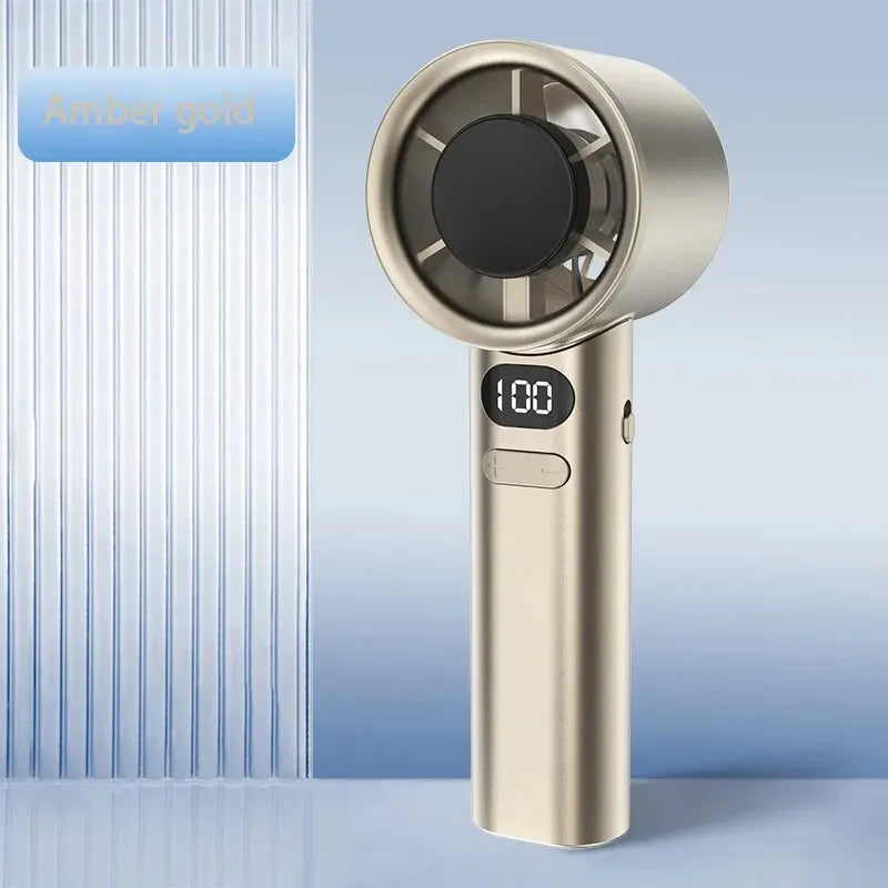 Tragbarer Mini bladeless Handventilator – USB wiederaufladbarer tragbarer persönlicher Ventilator mit 120-Geschwindigkeit Hochgeschwindigkeitsluftstrom, elektrischer Kühventilator | Brehn