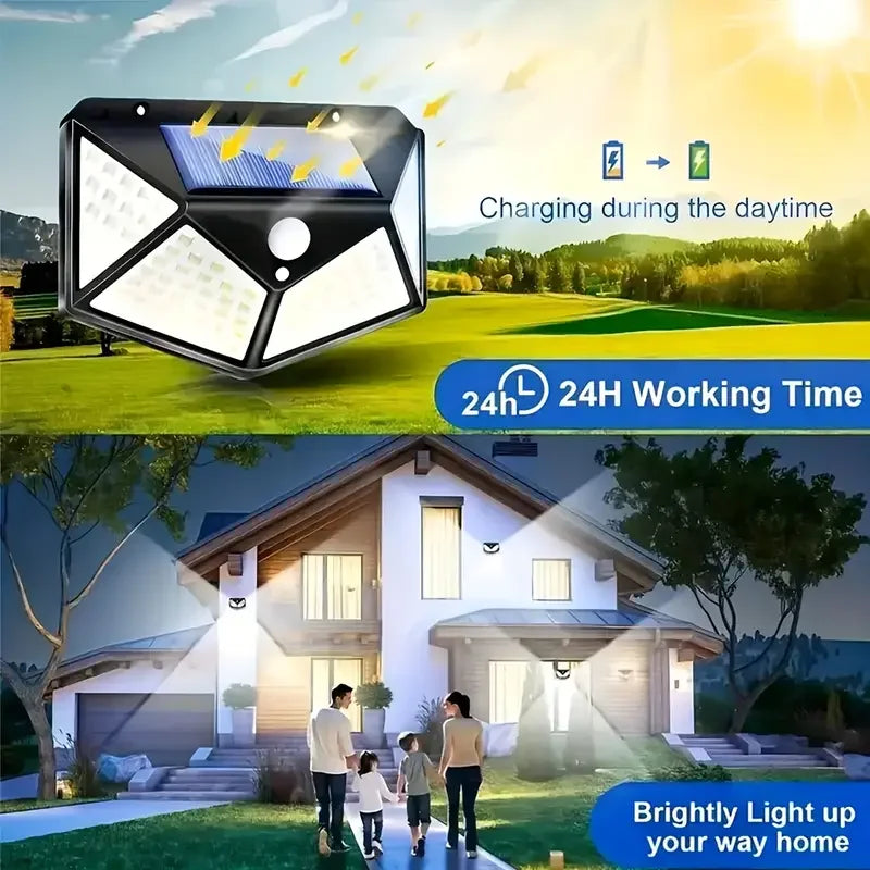 Solar Wandleuchte Außen 100 LED mit Bewegungsmelder | Brehn