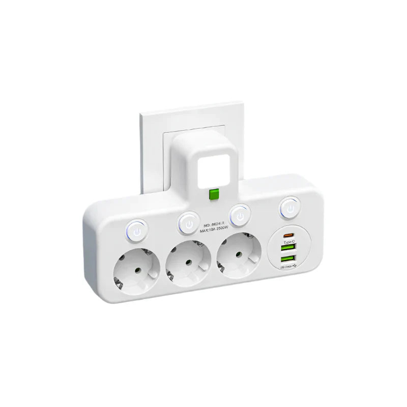 Brehn | VOLTRIQ ProLine Steckdosenleiste mit mehreren Steckdosen, USB Typ-C und Überspannungsschutz