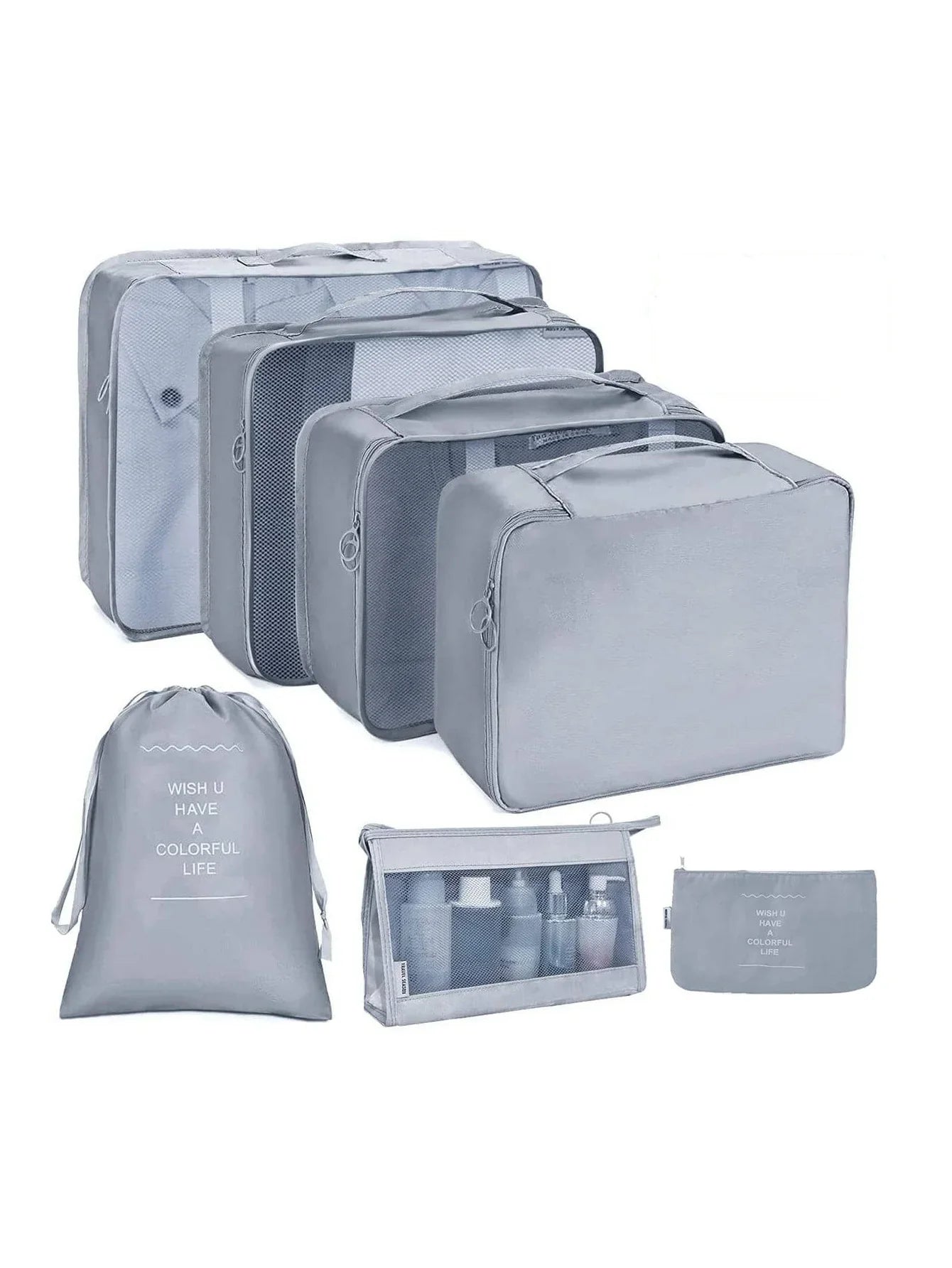 Brehn | PackWunder Reise-Organizer Set 7/8/9/10-teilig | Faltbare Koffer-Organizer | Für Kleidung, Schuhe & Accessoires