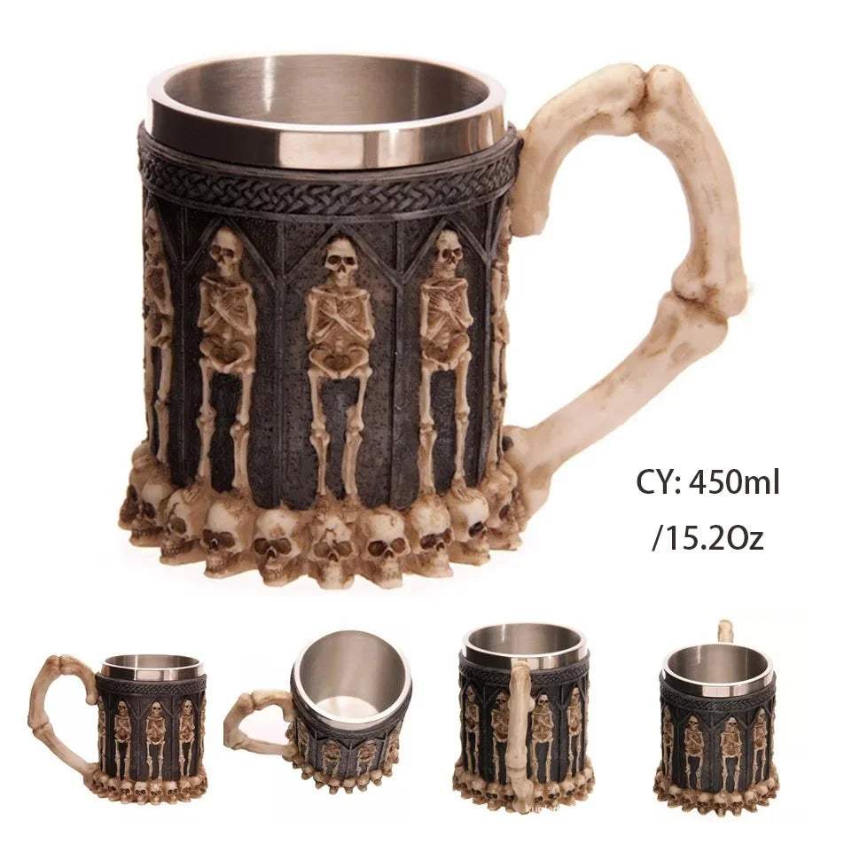 Brehn | Mittelalterlicher Drachenharz-Edelstahlbecher als Kaffeebecher oder Teebecher