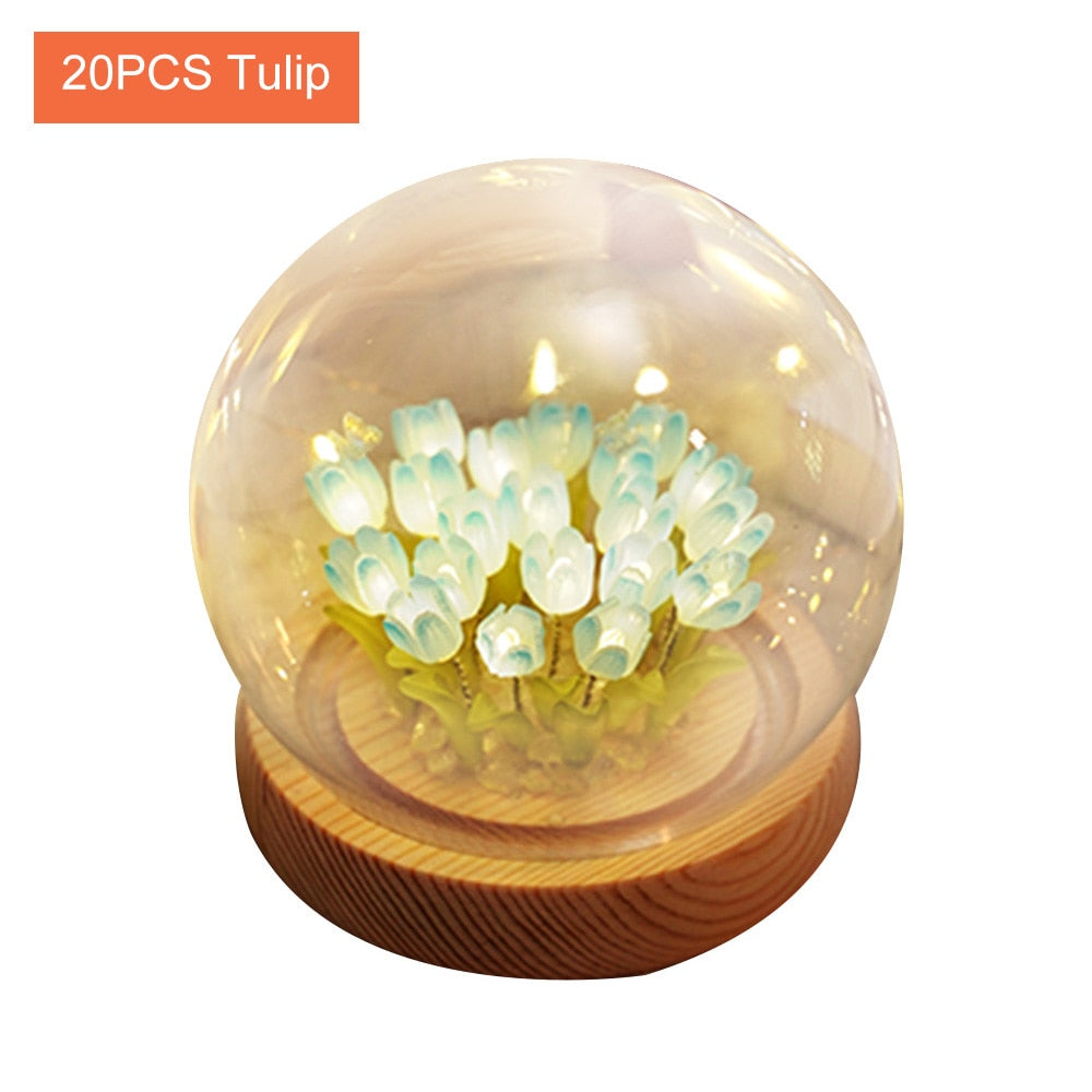 VIvolux | Shiny Tulpe Handgemachte Nachttischlampe