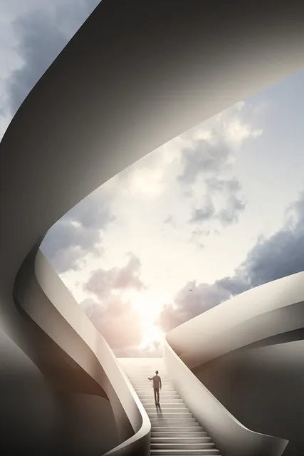 Moderne geometrische architektonische Landschaften Wandkunst Fine Art Leinwanddrucke Bilder für Studio, Home Office, Eingangsbereich Inspirierende Kunstdeko | Brehn