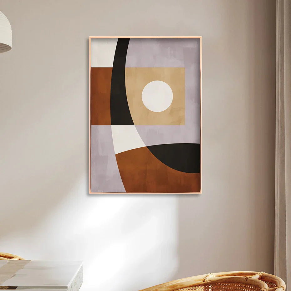 Modern Farbblock Geometrisch Abstrakte Wandkunst Fein Kunst Leinwanddruck Neutrale Farben Bild Für Wohnzimmer Esszimmer Schlafzimmer Kunst Dekor | Brehn