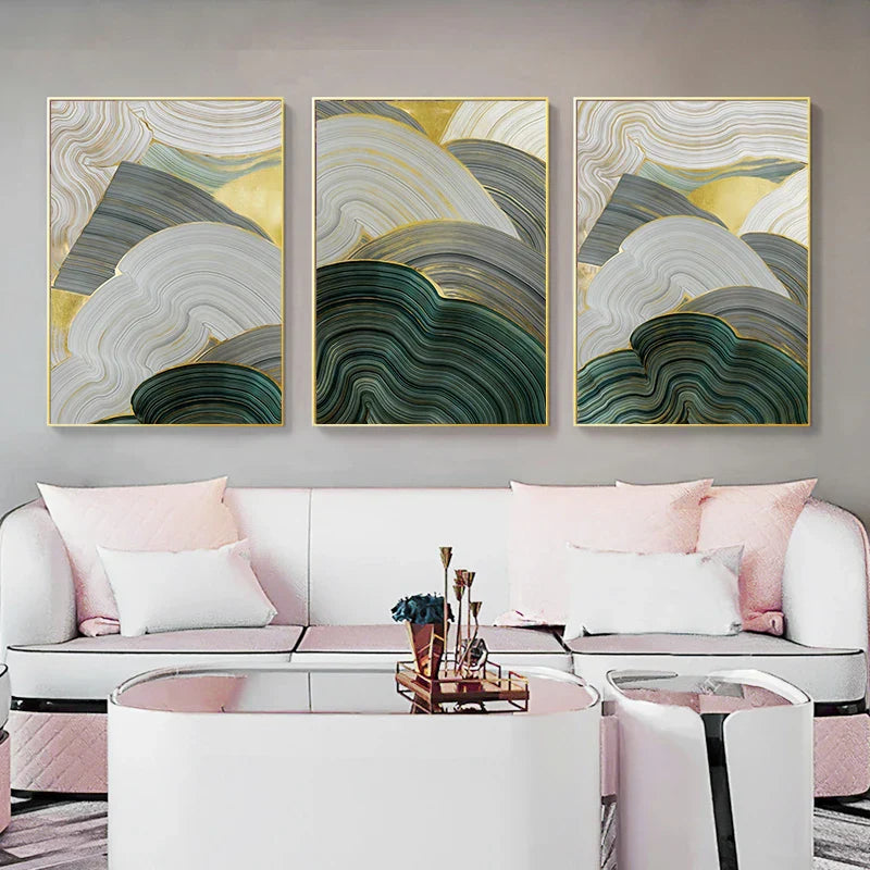 Grün Beige Grau Fließende Wirbel Abstrakte Wandkunst Feine Kunstdrucke Bilder Für Moderne Wohnung Esszimmer Wohnzimmer Kunst Dekor | Brehn