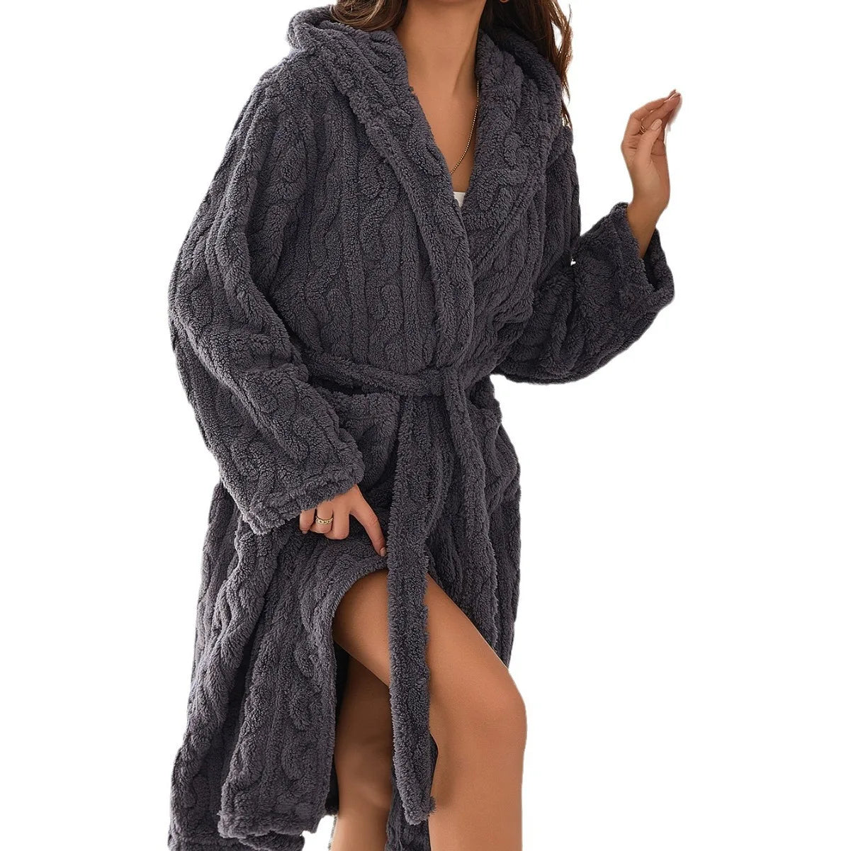 CozyHood – Hooded robe made of coral fleece