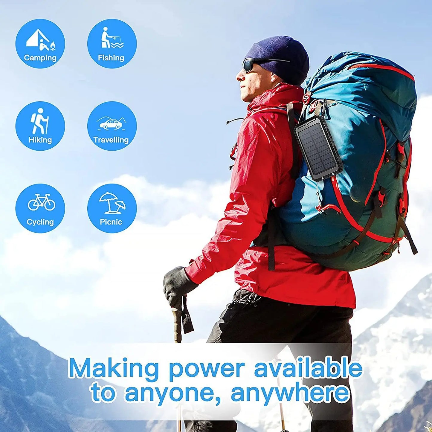 BowLift | 20000 mAh Solar Charger Waterproof Power Bank External
