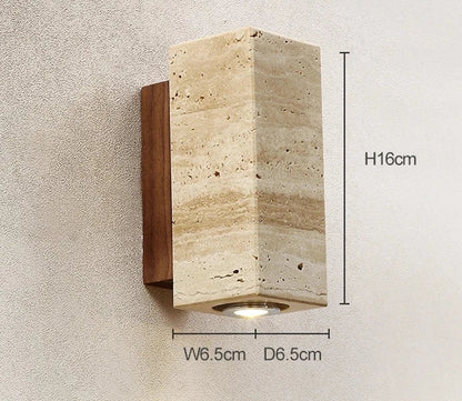 Brehn | Moderne natürliche LED-Wandlampe aus Travertin