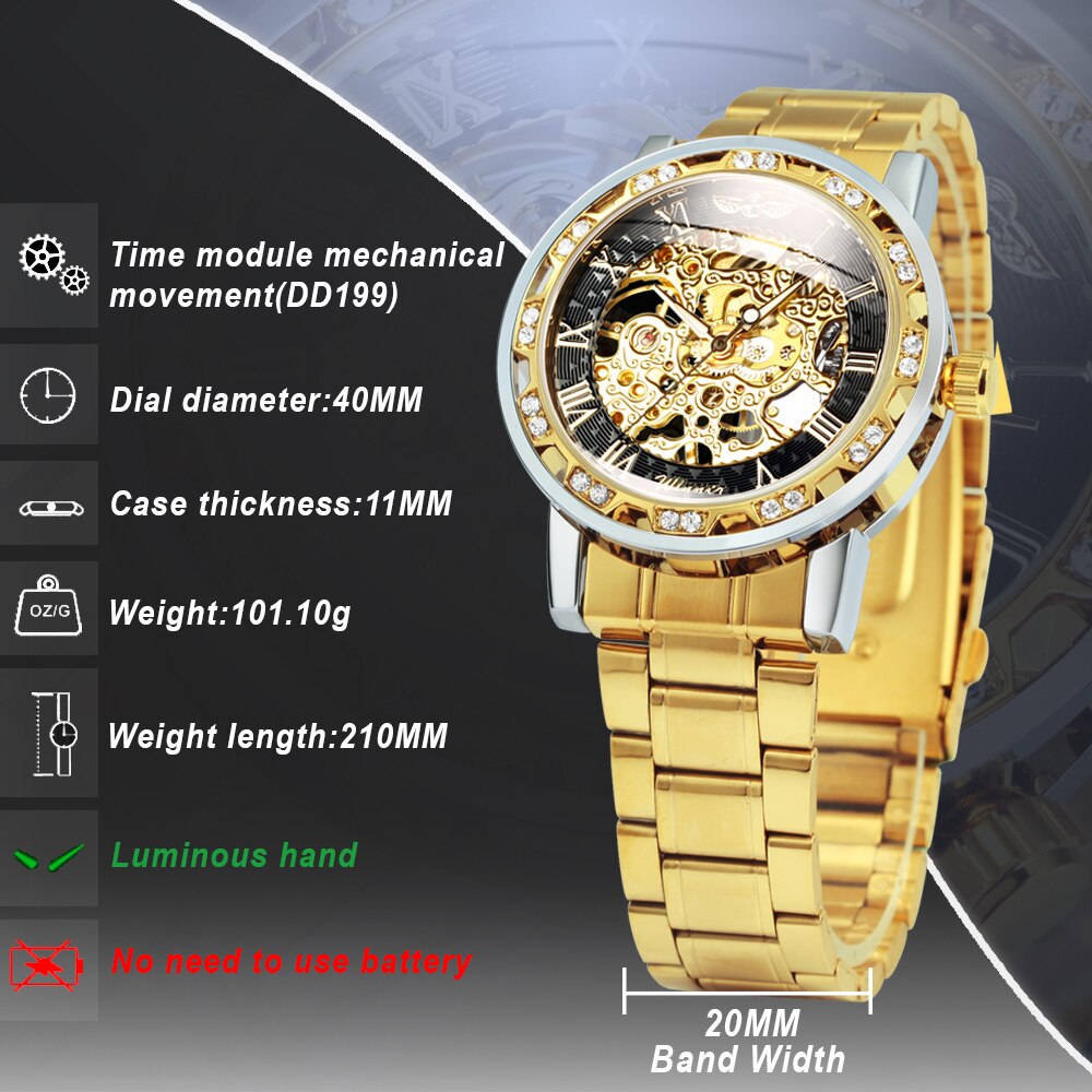 Brehn | Leuchtende Mechanische Titan Skelettuhr