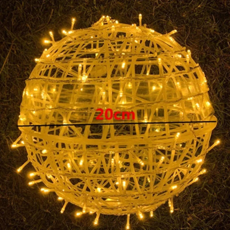 LED Rattan Kugel-Lichterkette – Dekorative Außenbeleuchtung für Garten und Partys | Brehn