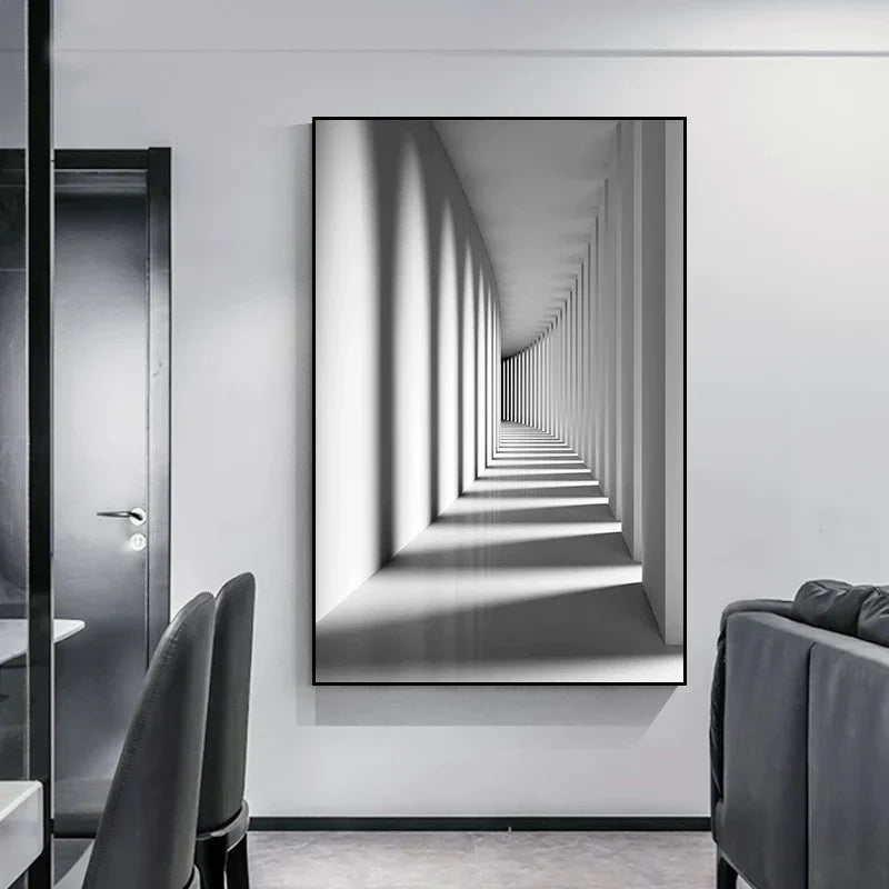 Minimalistische abstrakte architektonische Wandkunst feine Kunstleinwand Drucke Poster Bilder für moderne Apartment Wohnzimmer Büro Dekor | Brehn