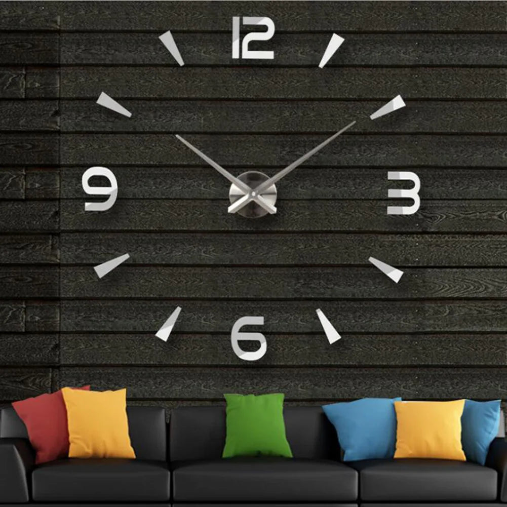 Große Wanduhr DIY 3D Selbstkleber Spiegel Acryl Wanduhr für Küche Esszimmer Wohnzimmer Kreative Wohnkultur | Brehn
