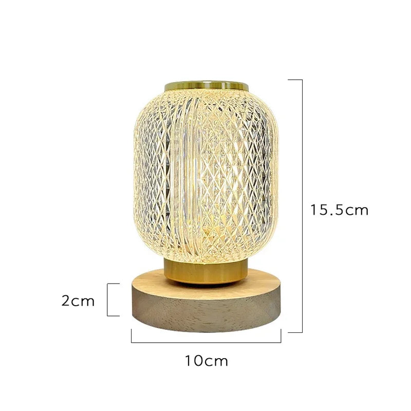 Brehn | Dimmbare Kristall-Tischlampe - Stylische goldene dimmbare Tischlampe mit luxuriösem Kristall-Design