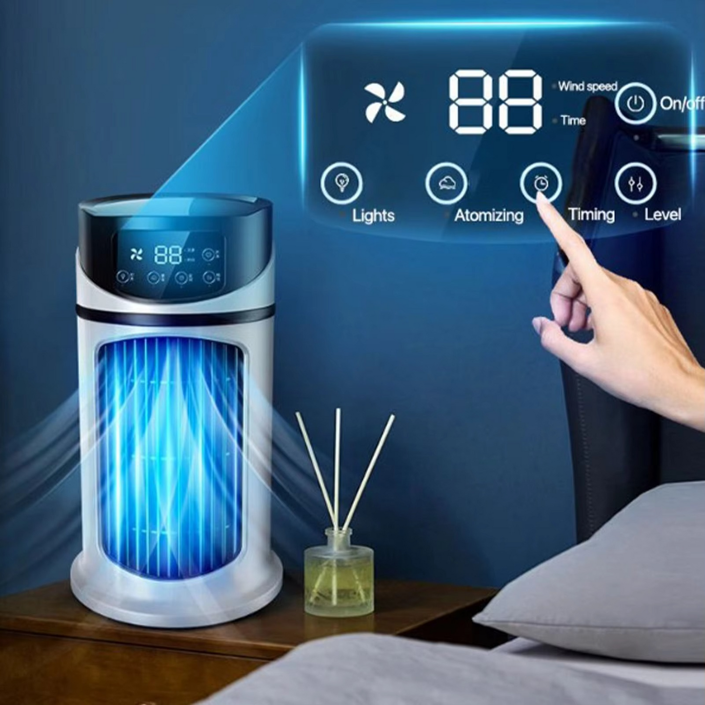 Tragbarer Luftkühler mit Luftbefeuchter & Staubfilter – USB-betriebene Mini-Klimaanlage für Zuhause & Büro | Brehn