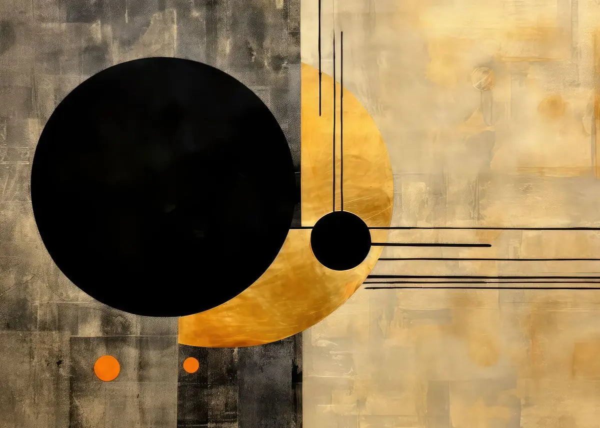 Moderne Fließende Geometrie Schwarzes Goldenes Abstraktes Wandkunst Feine Kunst Leinwanddrucke Bilder Für Wohnzimmer Esszimmer Home Office Dekor | Brehn