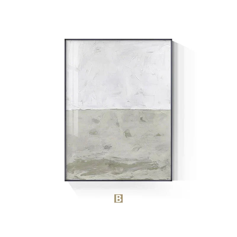 Minimalistische Beige-Grau-Farbblock abstrakte Wandkunst Fine Art Leinwanddrucke Bilder für moderne Wohnungen Wohnzimmer Schlafzimmer zeitgenössische Wohnkultur