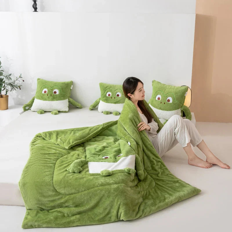 Cozy Dreams Mini Monster Gestepptes Kissen Decke | Brehn