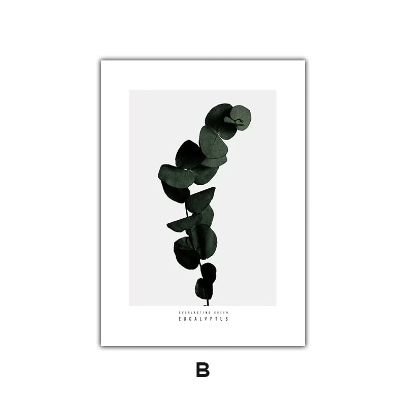 Minimalistische grüne Blätter moderne botanische Exemplare Wandkunst Fine Art Leinwanddrucke Galerie Wandbilder für Wohnzimmer Esszimmer Kunstdeko | Brehn