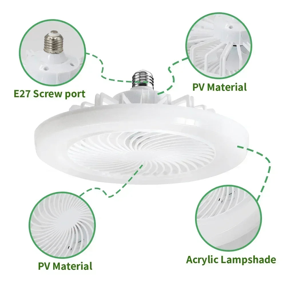 Upgrade Ihr Wohnraum mit dem Smart Remote Control Deckenventilator - LED-Beleuchtung und E27 Converter Basis inklusive für ultimativen Komfort | Brehn